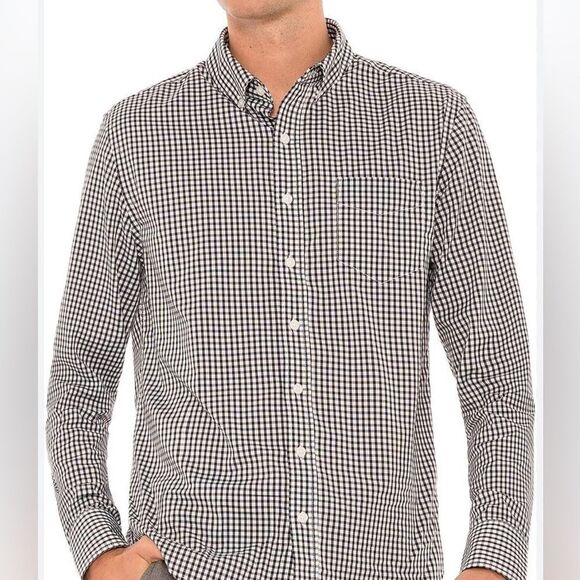 UNTUCKit Wagner black/white check slim fit button shirt. Light stretch. Large - Picture 1 of 9